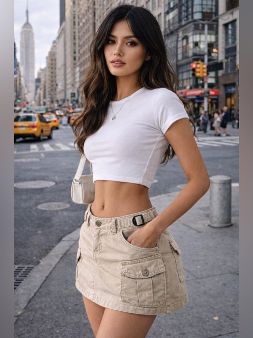 BRANDY MELVILLE Cargo Skirt Khaki Y2K One Size Miniskirt Utility Low Rise